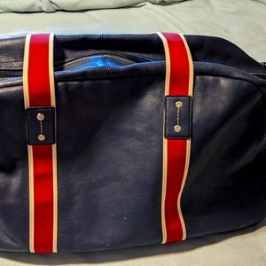 Coach duffle bag. Navy blue and red